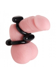 Двойное эрекционное кольцо Dual Stretch To Fit Cock and Ball Ring - XR Brands - в Северске купить с доставкой