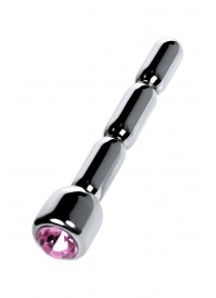 Серебристый уретральный плаг со стразом - 7 см. - ToyFa - купить с доставкой в Северске