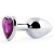 Серебристая анальная пробка с фиолетовым кристаллом-сердечком - 8 см. - Anal Jewelry Plug - купить с доставкой в Северске