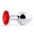Серебристая анальная пробка с красным стразом - 7,2 см. - Anal Jewelry Plug - купить с доставкой в Северске