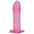 Гелевая розовая насадка с шипами - 12 см. - Toyfa Basic - в Северске купить с доставкой