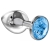Большая серебристая анальная пробка Diamond Light blue Sparkle Large с голубым кристаллом - 8 см. - Lola Games - купить с доставкой в Северске