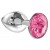 Малая серебристая анальная пробка Diamond Pink Sparkle Small с розовым кристаллом - 7 см. - Lola Games - купить с доставкой в Северске