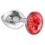 Малая серебристая анальная пробка Diamond Red Sparkle Small с красным кристаллом - 7 см. - Lola Games - купить с доставкой в Северске