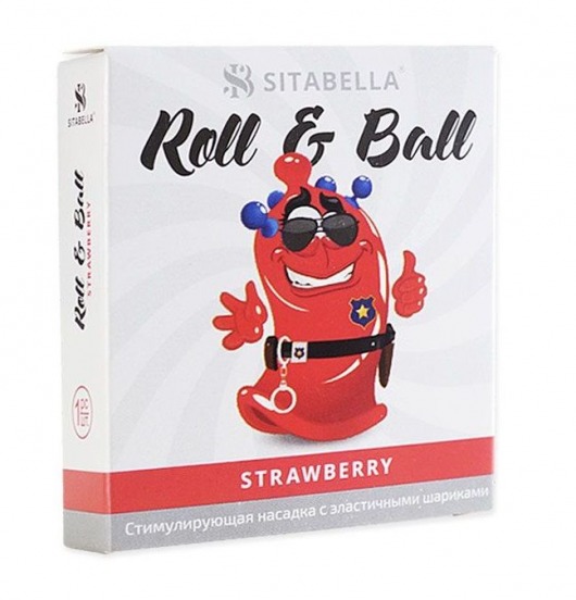 Стимулирующий презерватив-насадка Roll   Ball Strawberry - Sitabella - купить с доставкой в Северске