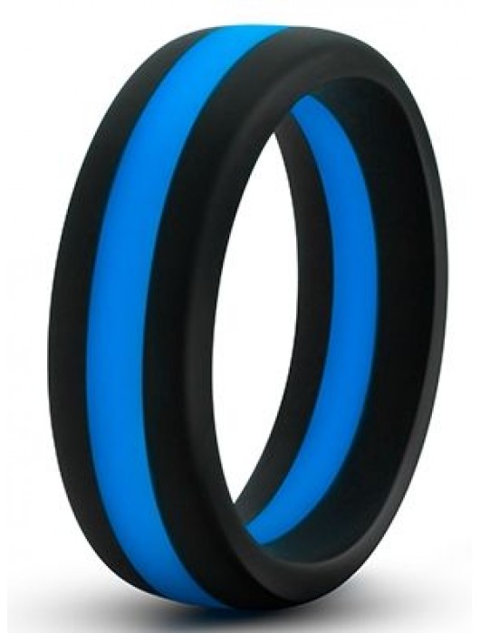 Черно-синее эрекционное кольцо Silicone Go Pro Cock Ring - Blush Novelties - в Северске купить с доставкой