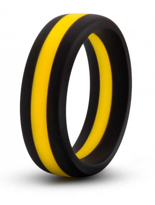 Черно-желтое силиконовое эрекционное кольцо Silicone Go Pro Cock Ring - Blush Novelties - в Северске купить с доставкой