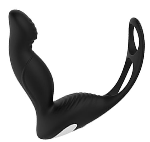 Черный вибромассажер простаты P-PLEASER W ERECTION ENHANCE - Dream Toys - в Северске купить с доставкой