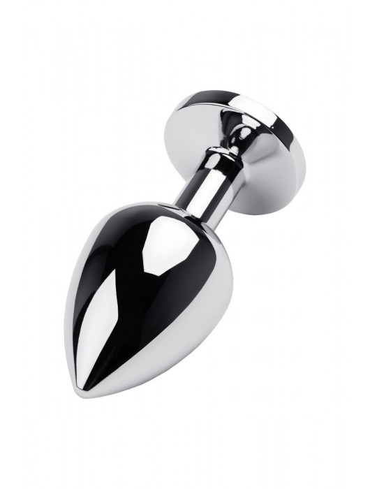 Серебристая коническая анальная пробка с красным кристаллом - 8 см. - ToyFa - купить с доставкой в Северске