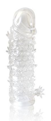 Закрытая прозрачная рельефная насадка Crystal sleeve - 13 см. - Erowoman-Eroman - в Северске купить с доставкой