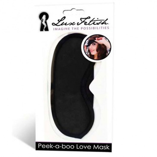 Черная маска на глаза Peek-a-Boo - Lux Fetish - купить с доставкой в Северске
