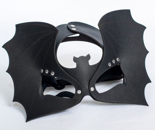 Черная кожаная маска на глаза  Летучая мышь - Sitabella - купить с доставкой в Северске