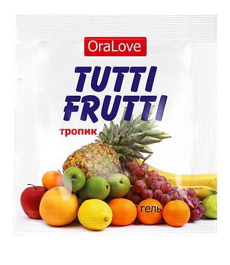 Пробник гель-смазки Tutti-frutti со вкусом тропических фруктов - 4 гр. - Биоритм - купить с доставкой в Северске