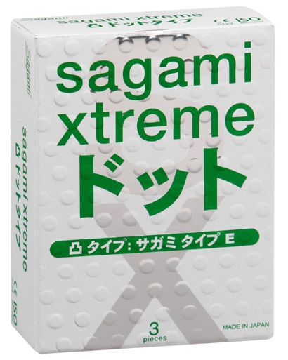 Презервативы Sagami Xtreme SUPER DOTS с точками - 3 шт. - Sagami - купить с доставкой в Северске