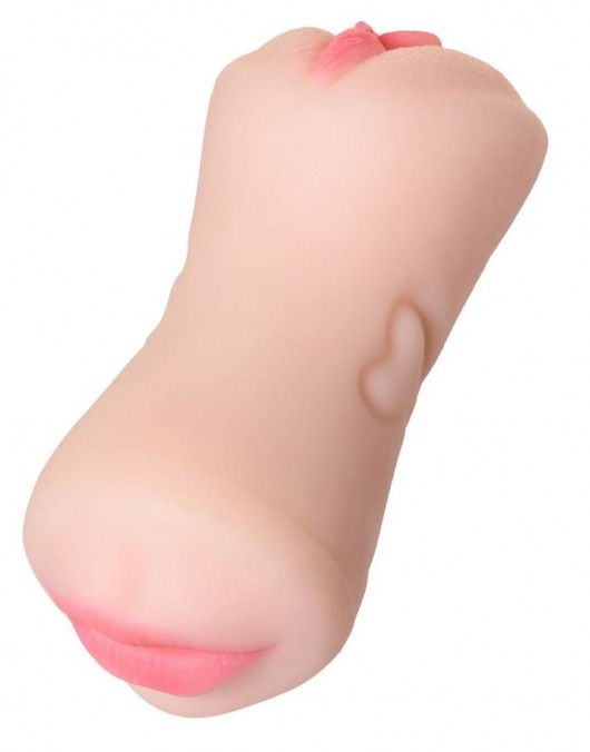 Телесный двусторонний мастурбатор Pretty Mouth - ротик и вагина - ToyFa - в Северске купить с доставкой