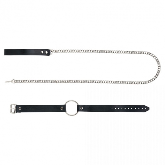 Черный поводок и чокер с кольцом Rada - Rebelts - купить с доставкой в Северске