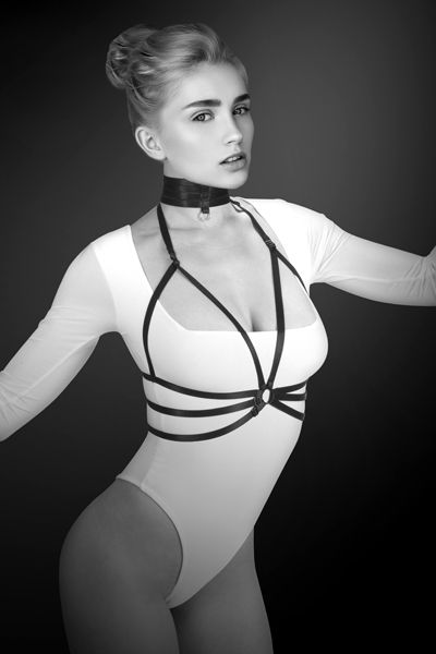 Черная упряжь на грудь Julia - Bijoux Pour Toi - купить с доставкой в Северске