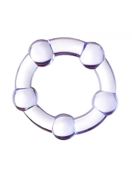 Фиолетовое эрекционное кольцо на пенис с бусинами - Штучки-дрючки - в Северске купить с доставкой