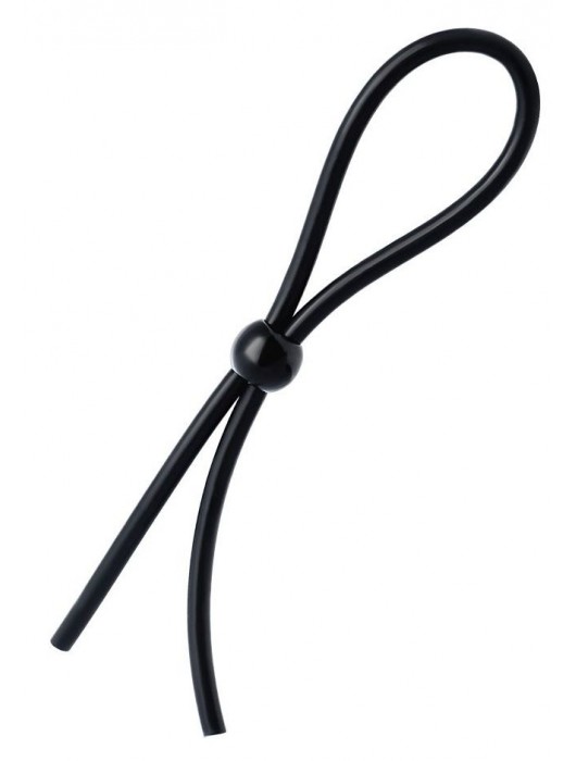 Черное лассо на пенис с одной бусиной - A-toys - в Северске купить с доставкой