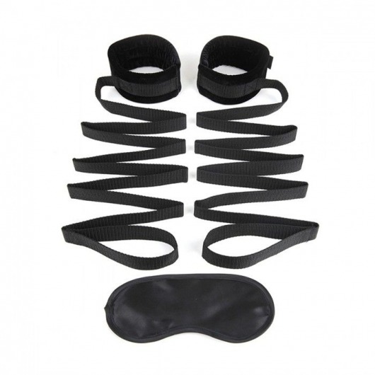Чёрные манжеты для фиксации на кровати Bondage Bed Strap - Lux Fetish - купить с доставкой в Северске