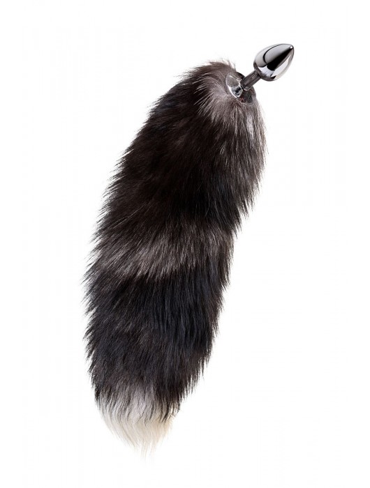 Серебристая металлическая анальная втулка с хвостом чернобурой лисы - размер S - ToyFa - купить с доставкой в Северске