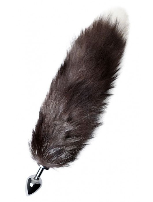Серебристая металлическая анальная втулка с хвостом чернобурой лисы - размер S - ToyFa - купить с доставкой в Северске