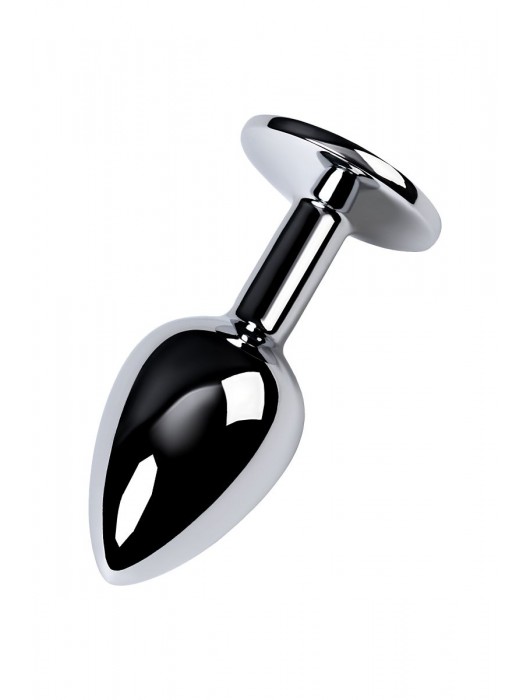 Серебристая конусовидная анальная пробка с фиолетовым кристаллом - 7 см. - ToyFa - купить с доставкой в Северске