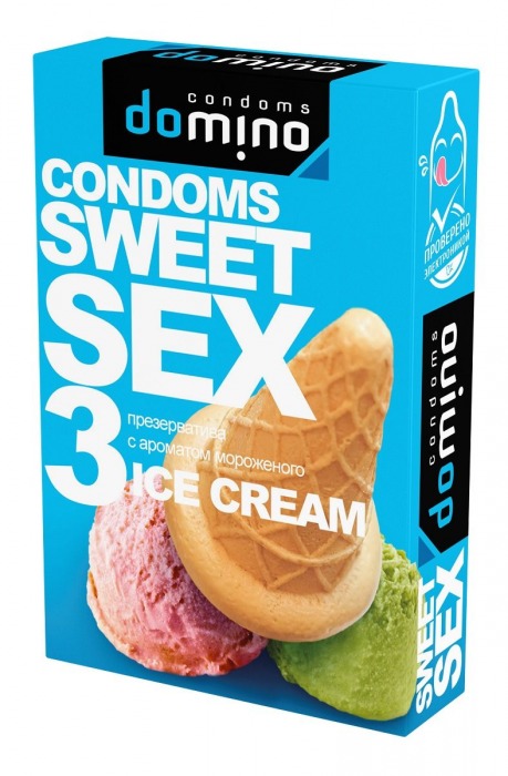 Презервативы для орального секса DOMINO Sweet Sex с ароматом мороженого - 3 шт. - Domino - купить с доставкой в Северске