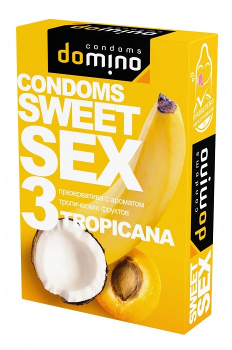 Презервативы для орального секса DOMINO Sweet Sex с ароматом тропических фруктов - 3 шт. - Domino - купить с доставкой в Северске