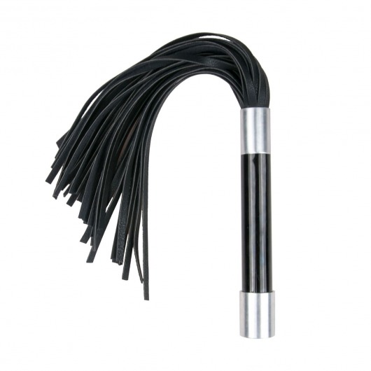 Черная плеть Easytoys Flogger With Metal Grip - 38 см. - Easy toys - купить с доставкой в Северске
