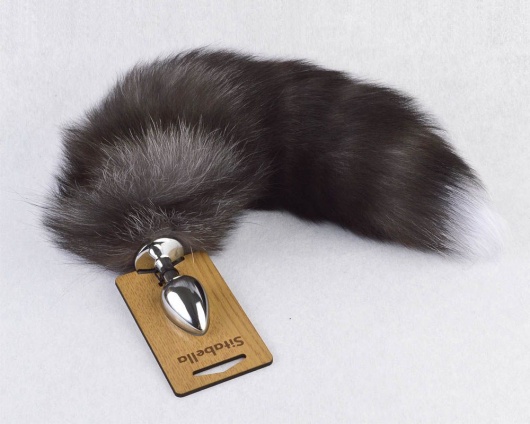 Серебристая анальная пробка с пушистым хвостиком - Sitabella - купить с доставкой в Северске