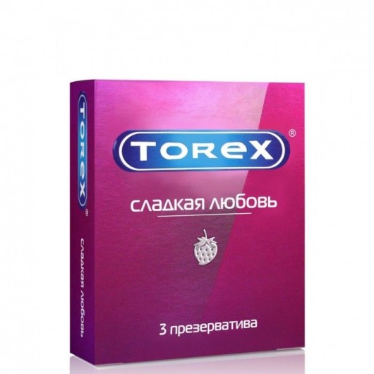 Презервативы Torex  Сладкая любовь  с ароматом клубники - 3 шт. - Torex - купить с доставкой в Северске