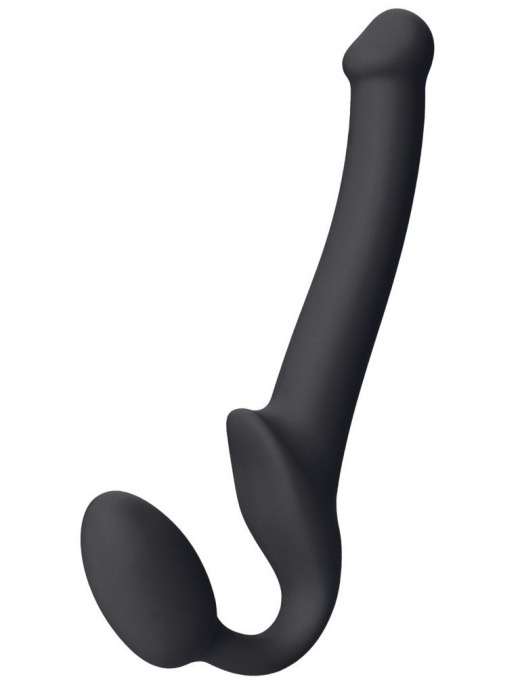 Черный безремневой страпон Silicone Bendable Strap-On S - Strap-on-me - купить с доставкой в Северске