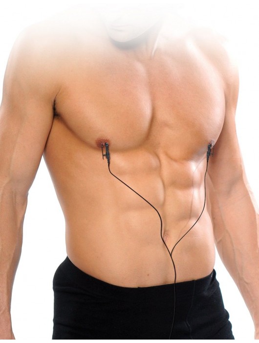 Черные электрические зажимы для сосков Shock Therapy Nipple Clamps - Pipedream - купить с доставкой в Северске