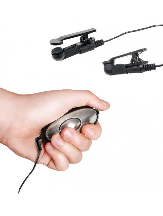 Черные электрические зажимы для сосков Shock Therapy Nipple Clamps - Pipedream - купить с доставкой в Северске