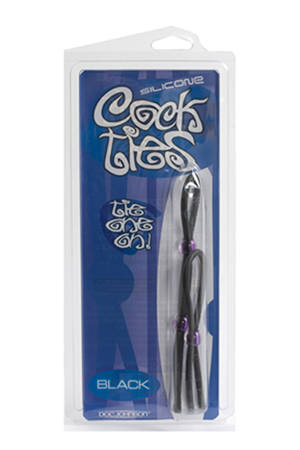 Набор черных эрекционных колец Cock ties - Doc Johnson - в Северске купить с доставкой