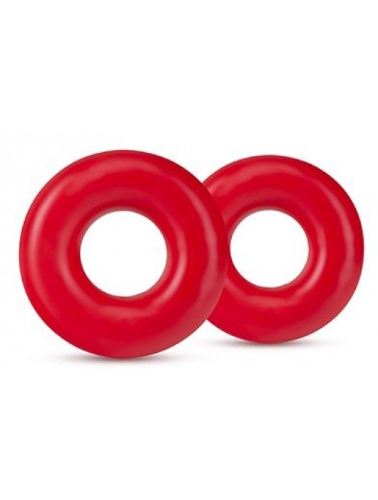 Набор из 2 красных эрекционных колец DONUT RINGS OVERSIZED - Blush Novelties - в Северске купить с доставкой