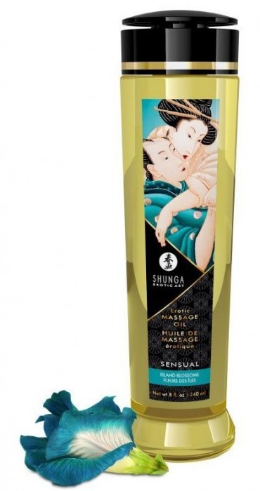 Массажное масло Sensual с цветочным ароматом - 240 мл. - Shunga - купить с доставкой в Северске