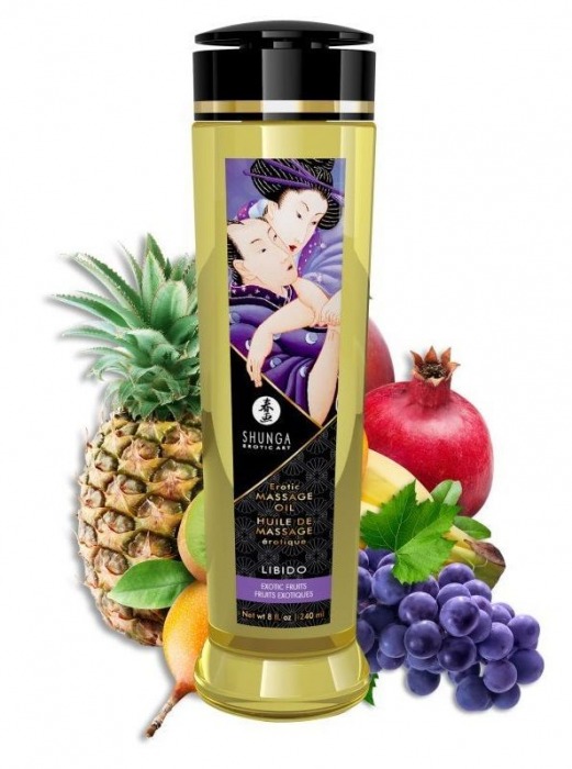Массажное масло Libido Exotic Fruits с ароматом экзотических фруктов - 240 мл. - Shunga - купить с доставкой в Северске