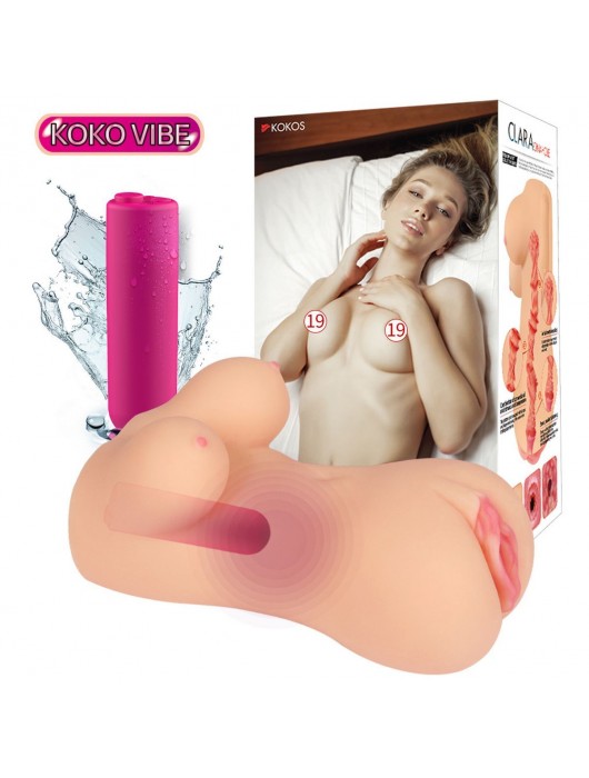 Телесный вибромастурбатор-вагина Clara OnaHole с имитацией груди - KOKOS - в Северске купить с доставкой