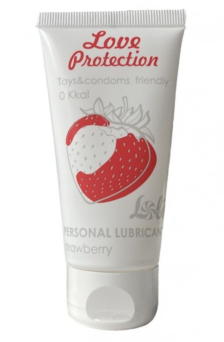 Лубрикант на водной основе с ароматом малины Love Protection Strawberry - 50 мл. - Lola Games - купить с доставкой в Северске
