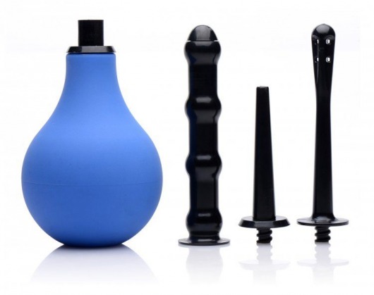 Анальный душ с 3 насадками Premium One-way Valve Anal Douche Set - XR Brands - купить с доставкой в Северске