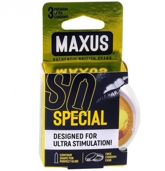 Презервативы с точками и рёбрами в пластиковом кейсе MAXUS Special - 3 шт. - Maxus - купить с доставкой в Северске
