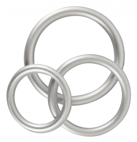 Набор из 3 эрекционных колец под металл Metallic Silicone Cock Ring Set - Orion - в Северске купить с доставкой