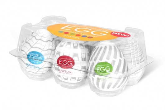 Набор из 6 мастурбаторов Tenga EGG Easy Beat с различным рельефом - Tenga - в Северске купить с доставкой