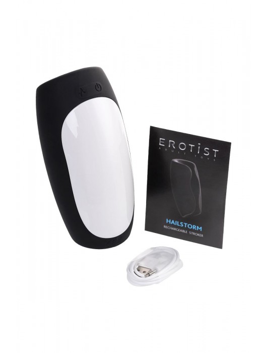 Черно-белый перезаряжаемый мастурбатор Erotist Hailstorm - Erotist Adult Toys - в Северске купить с доставкой