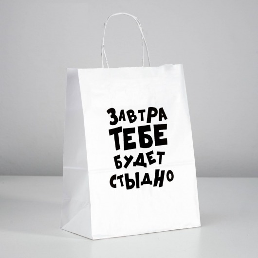 Подарочный пакет  Завтра тебе будет стыдно  - 30 х 24 см. - UPAK LAND - купить с доставкой в Северске