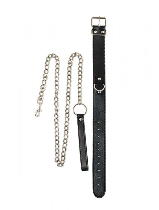 Черный ошейник с поводком Wild - Lola Games - купить с доставкой в Северске