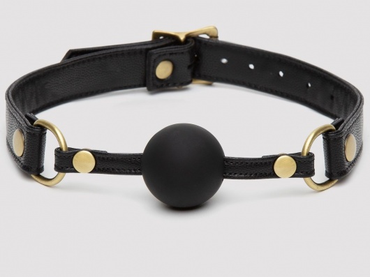Черный кляп-шар Bound to You Faux Leather Ball Gag - Fifty Shades of Grey - купить с доставкой в Северске