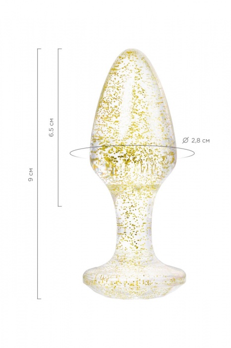 Золотистая акриловая анальная втулка - 8 см. - Toyfa Basic